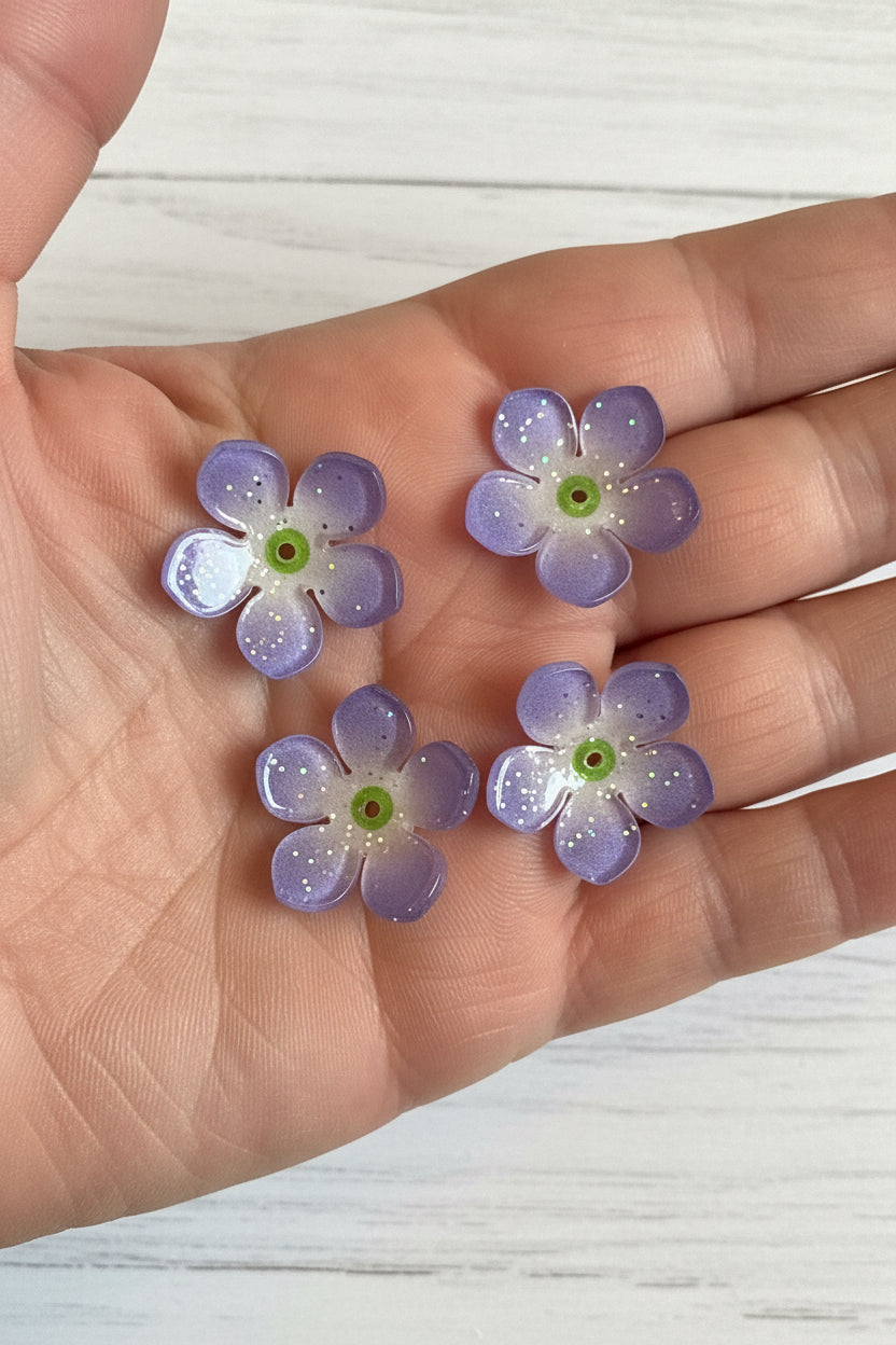 22mm acrylic flowers pack of 10