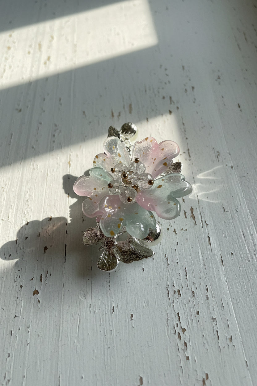 Fancy Triple Butterfly Beads with Flower - sold individually