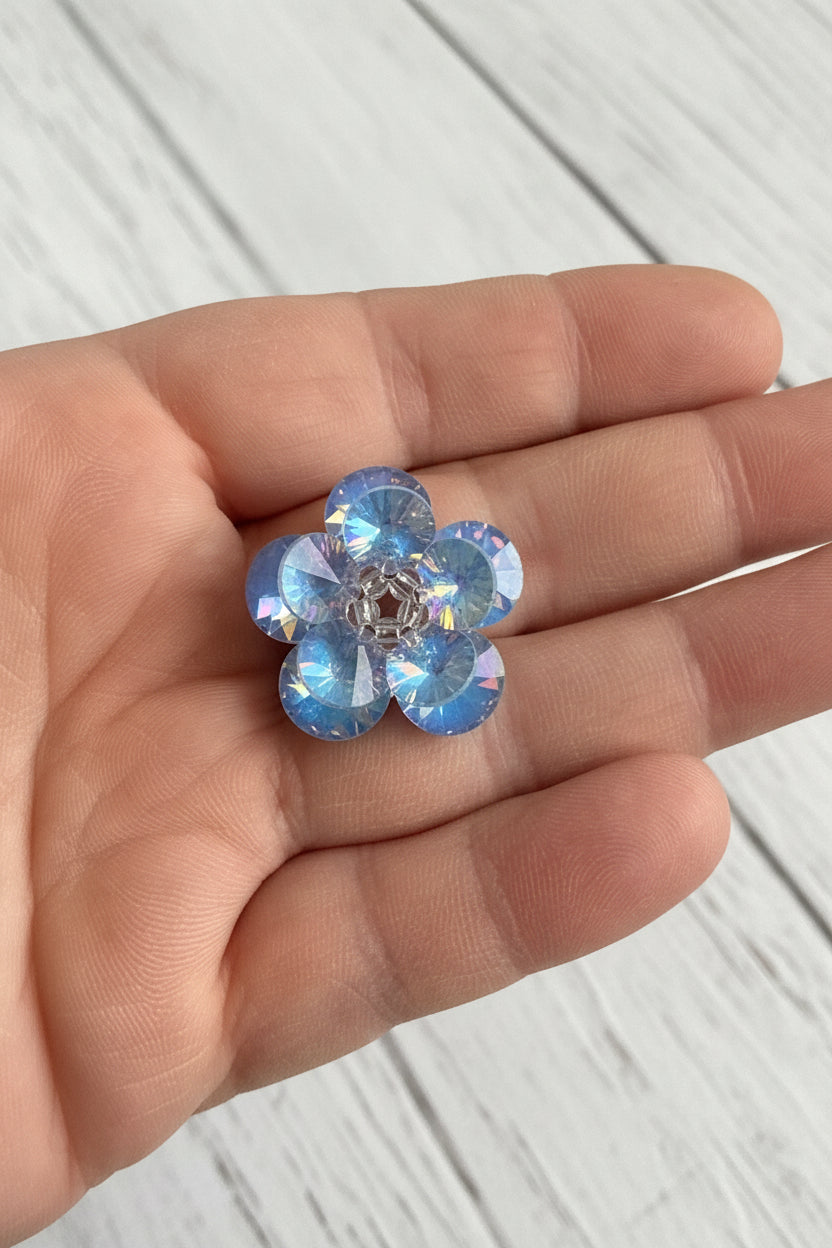 Handmade Glass Flower Beads - Solid Colours