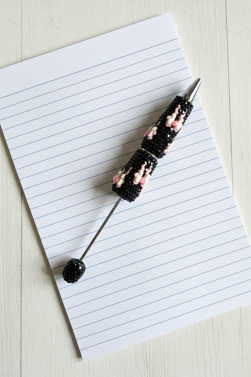 Double bowed rhinestone pen colour option 2 - Kingyscrafts