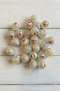 16mm luminous snowmen beads for jewellery making, pack of 5