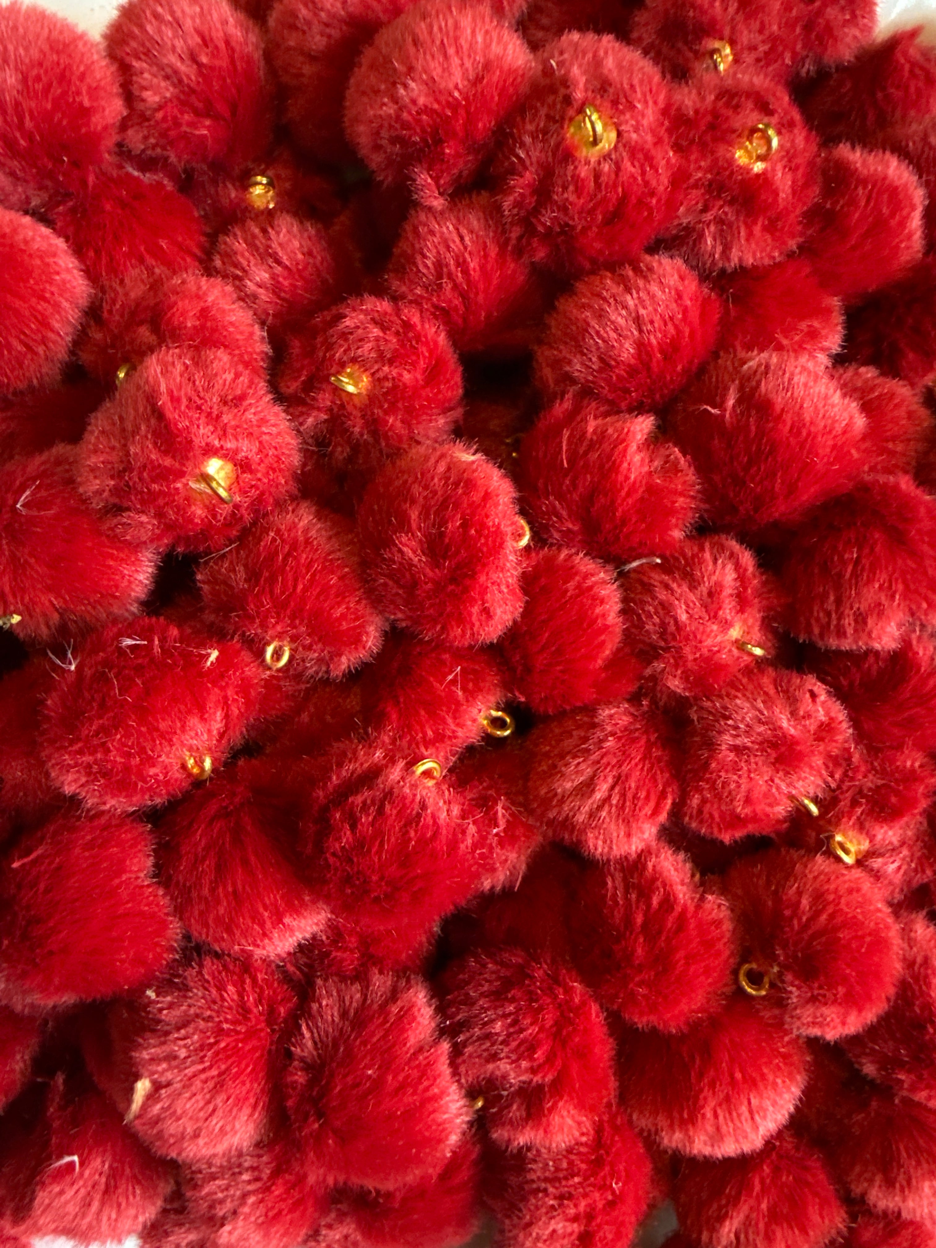 16mm fluffy pendant bead for car hangers keychains and jewellery making - Kingyscrafts