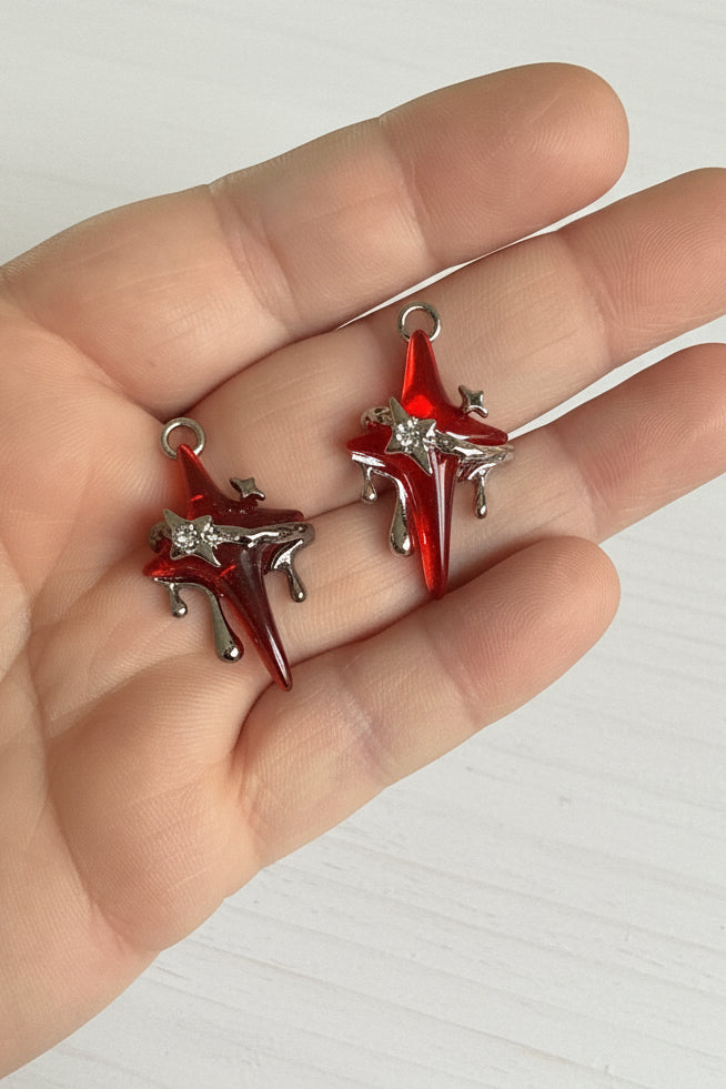Red Resin Cross Pendants