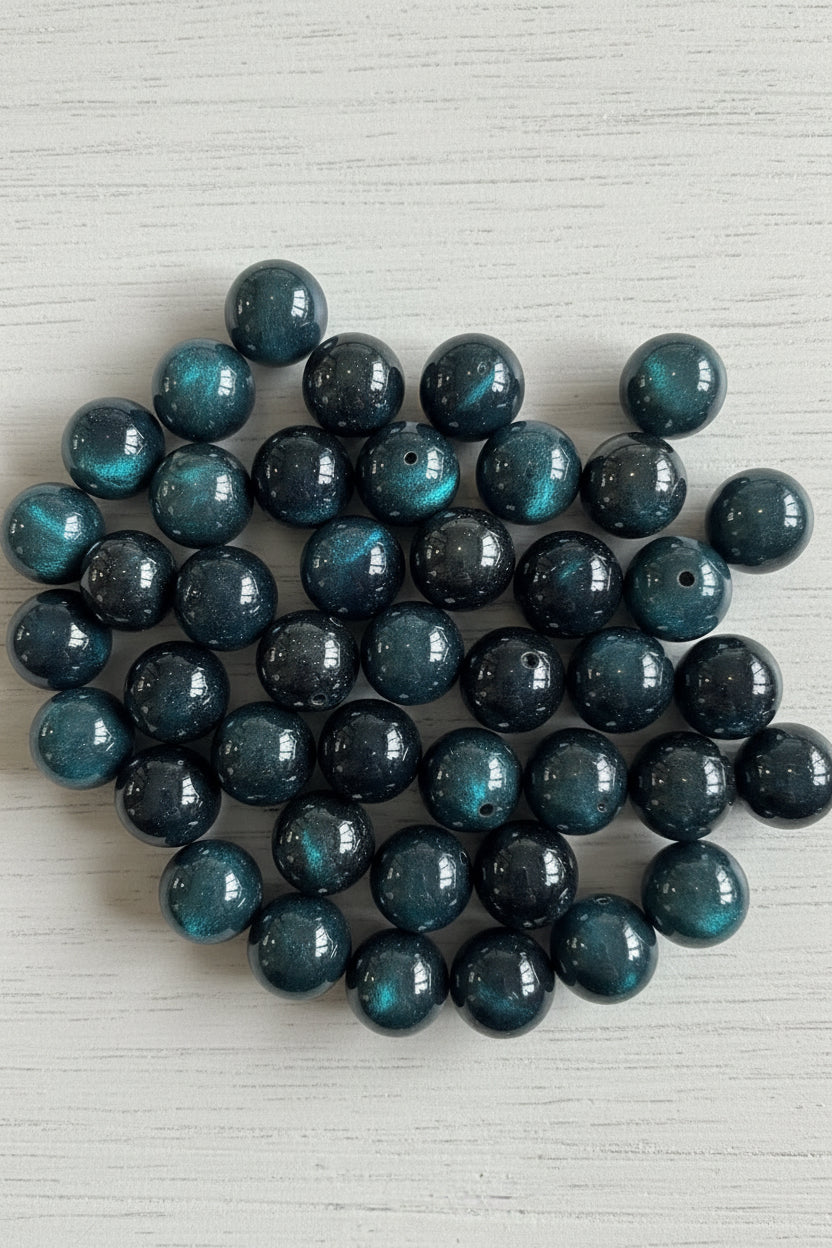 Premium high shine 16mm resin cat eye beads for jewellery making, pack of 5