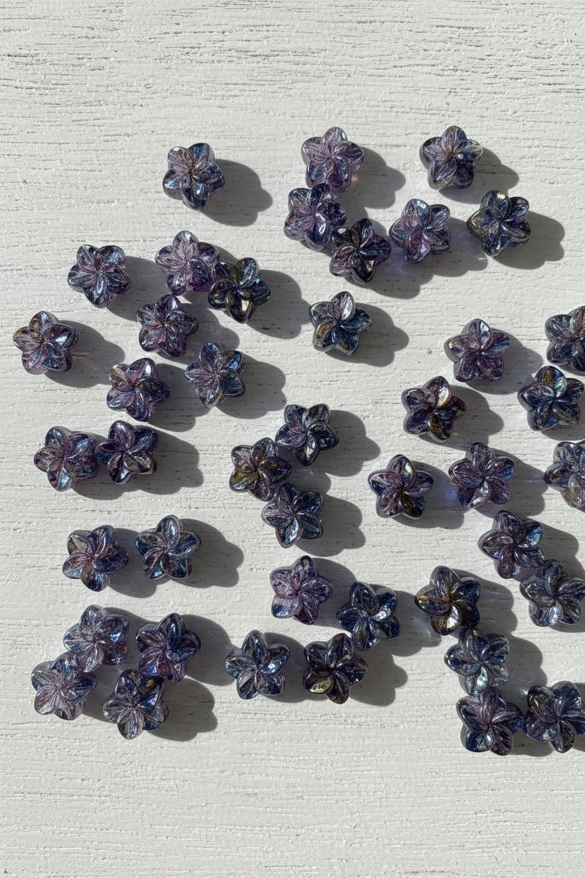 Paint splash acrylic flower beads for beadable pens and keychains – pack of 10