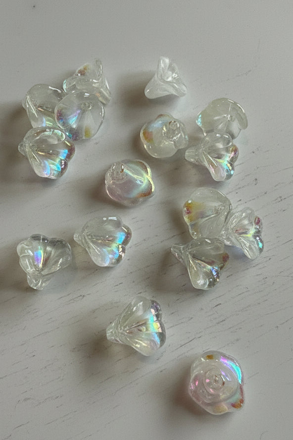 New Style Glass Flower Beads pack of 40