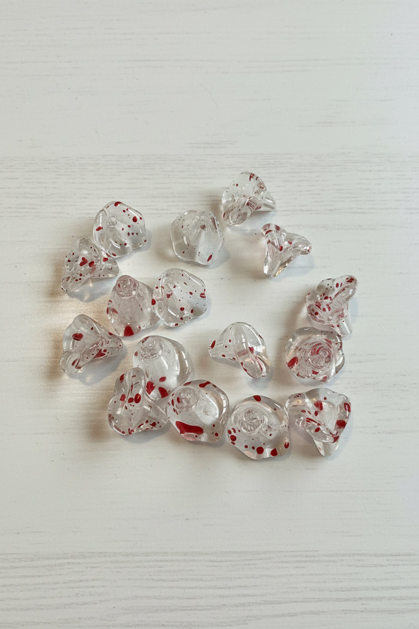 New Style Glass Flower Beads pack of 40