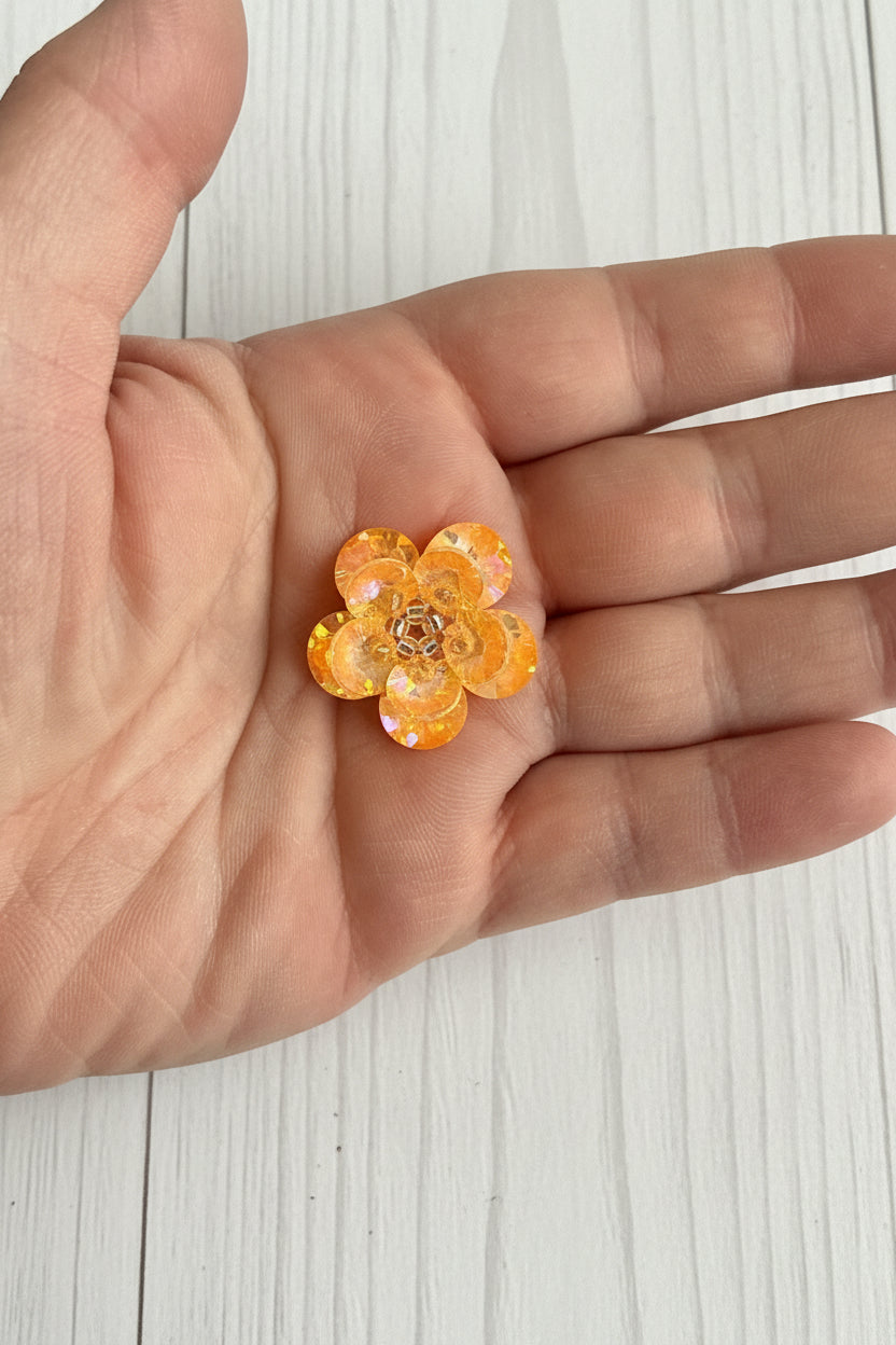 Handmade Glass Flower Beads - Solid Colours