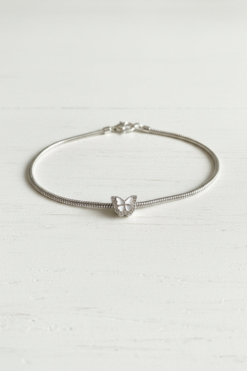 White butterfly charm for jewellery making, sold individually