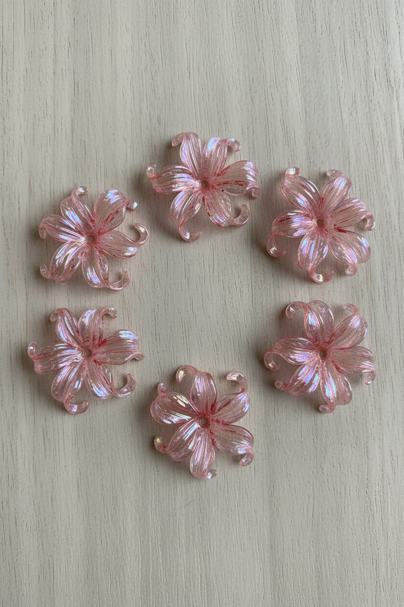Acrylic Lotus Flower Beads for pens - pack of 10