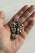 20mm Acrylic Rainbow Metallic Hearts - pack of 5