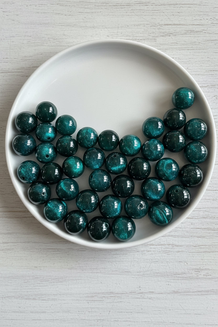 Premium high shine 16mm resin cat eye beads for jewellery making, pack of 5