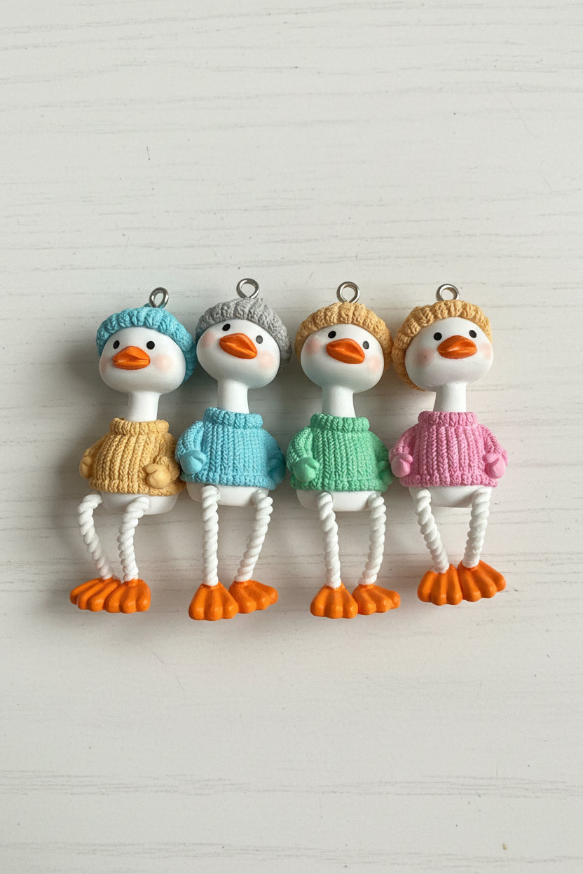Dangly duck pendant charm for jewellery making, sold individually