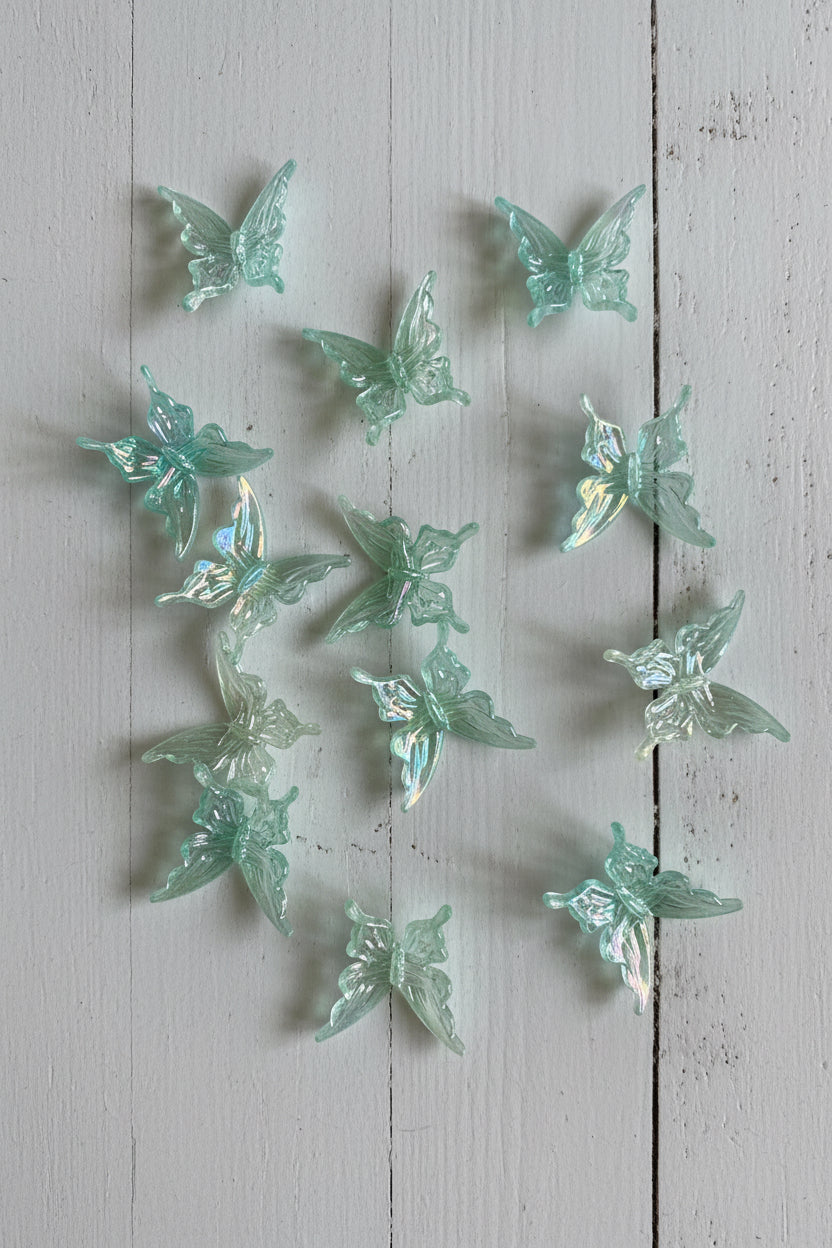 acrylic butterfly beads pack of 10 for keychains and hangers