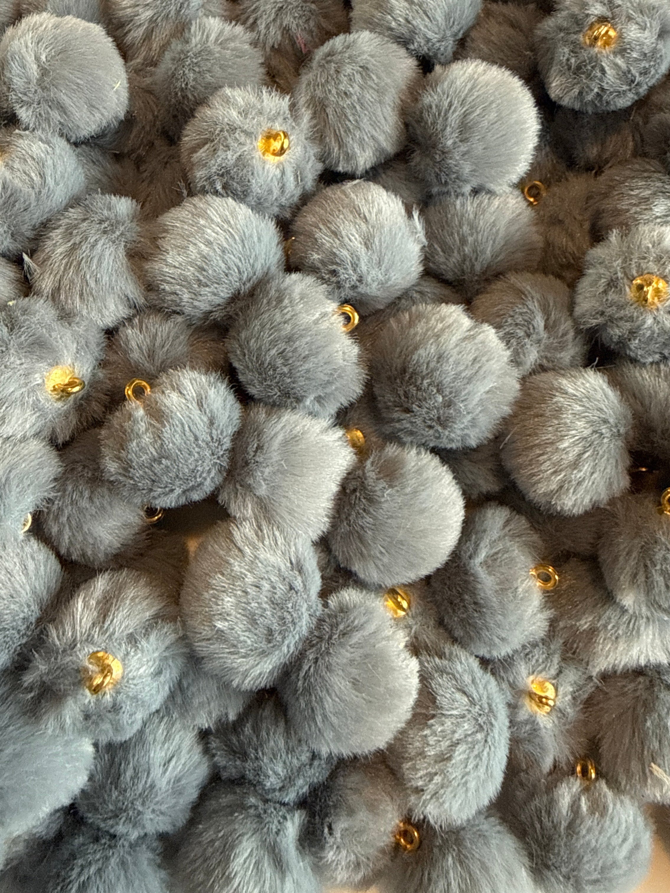 16mm fluffy pendant bead for car hangers keychains and jewellery making - Kingyscrafts