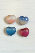 25mm flatback resin glitter heart cabochon for crafts – Kingyscrafts