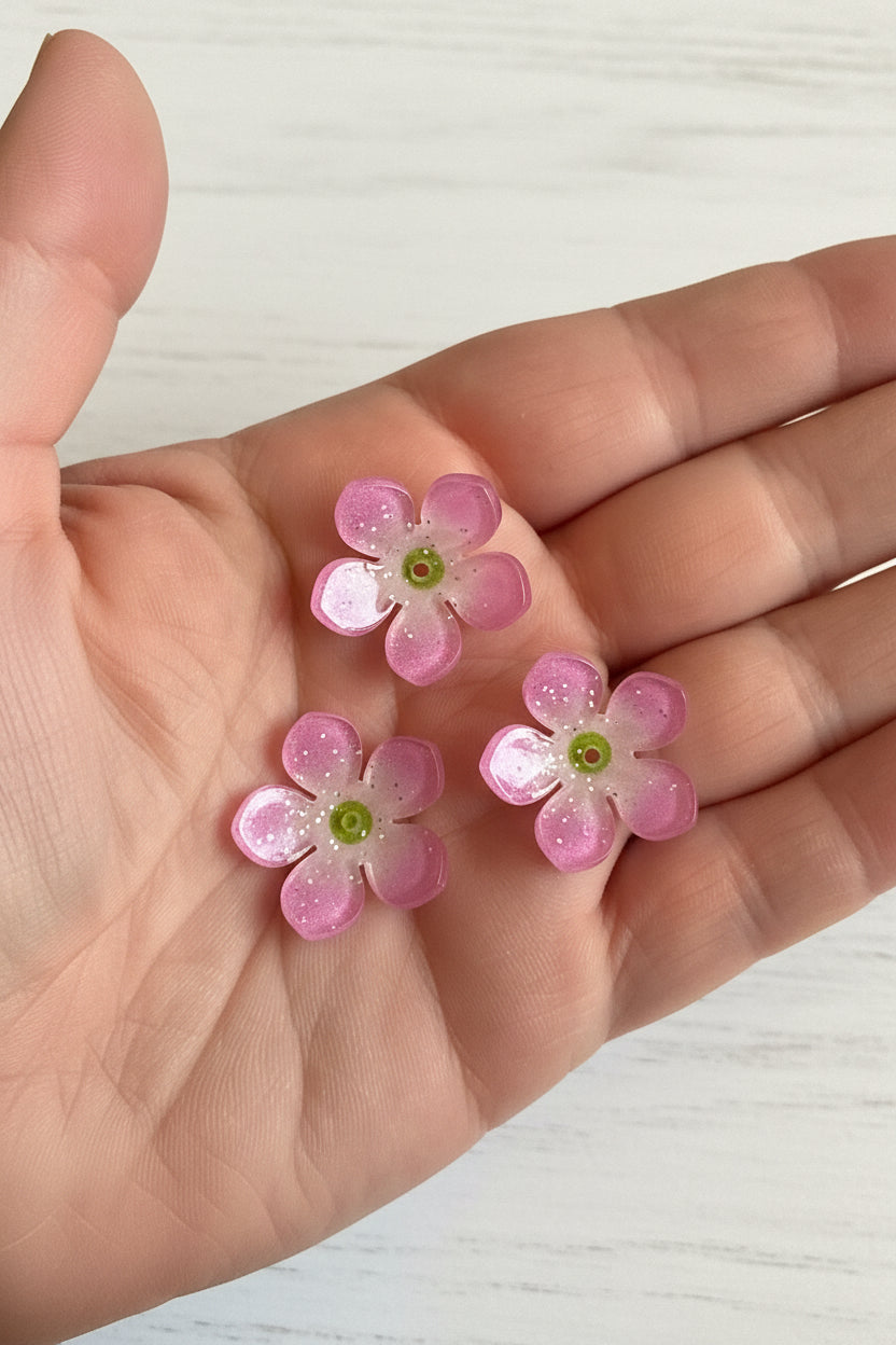 22mm acrylic flowers pack of 10