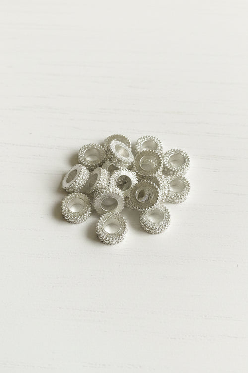 10mm fancy pearl-encrusted spacer beads, pack of 5, for pens keychains and jewellery making