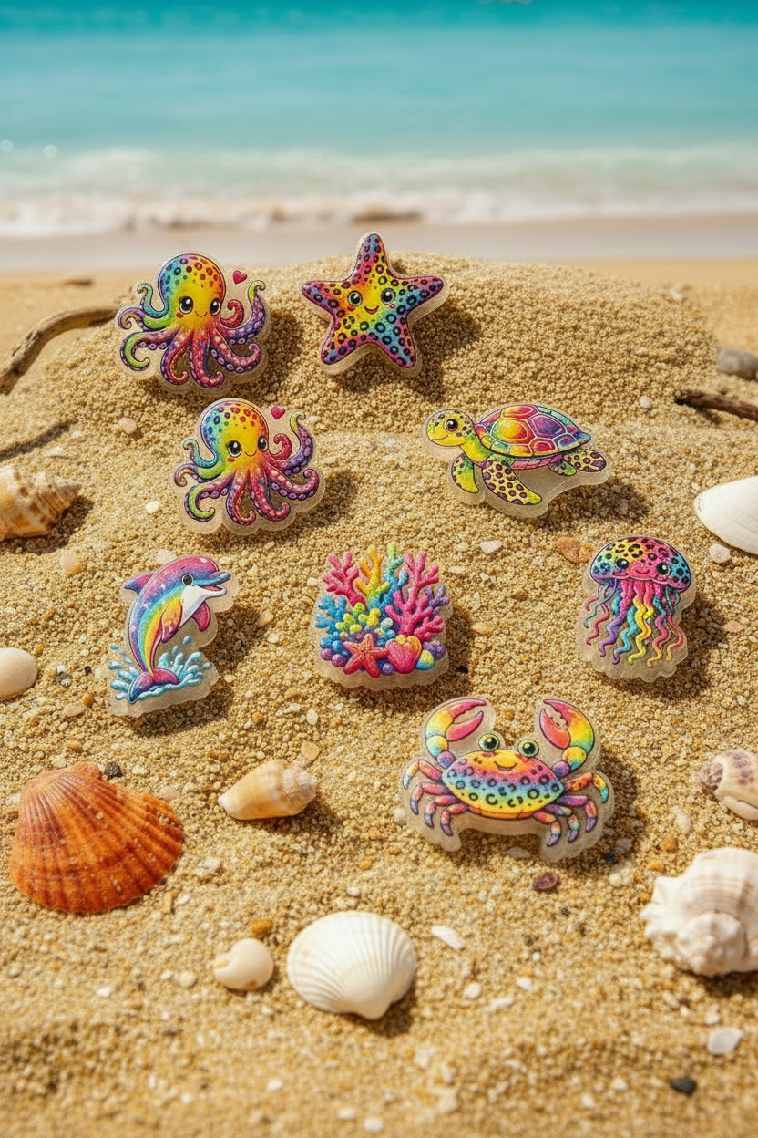 Acrylic Neon Sea Animal Beads - sold individually