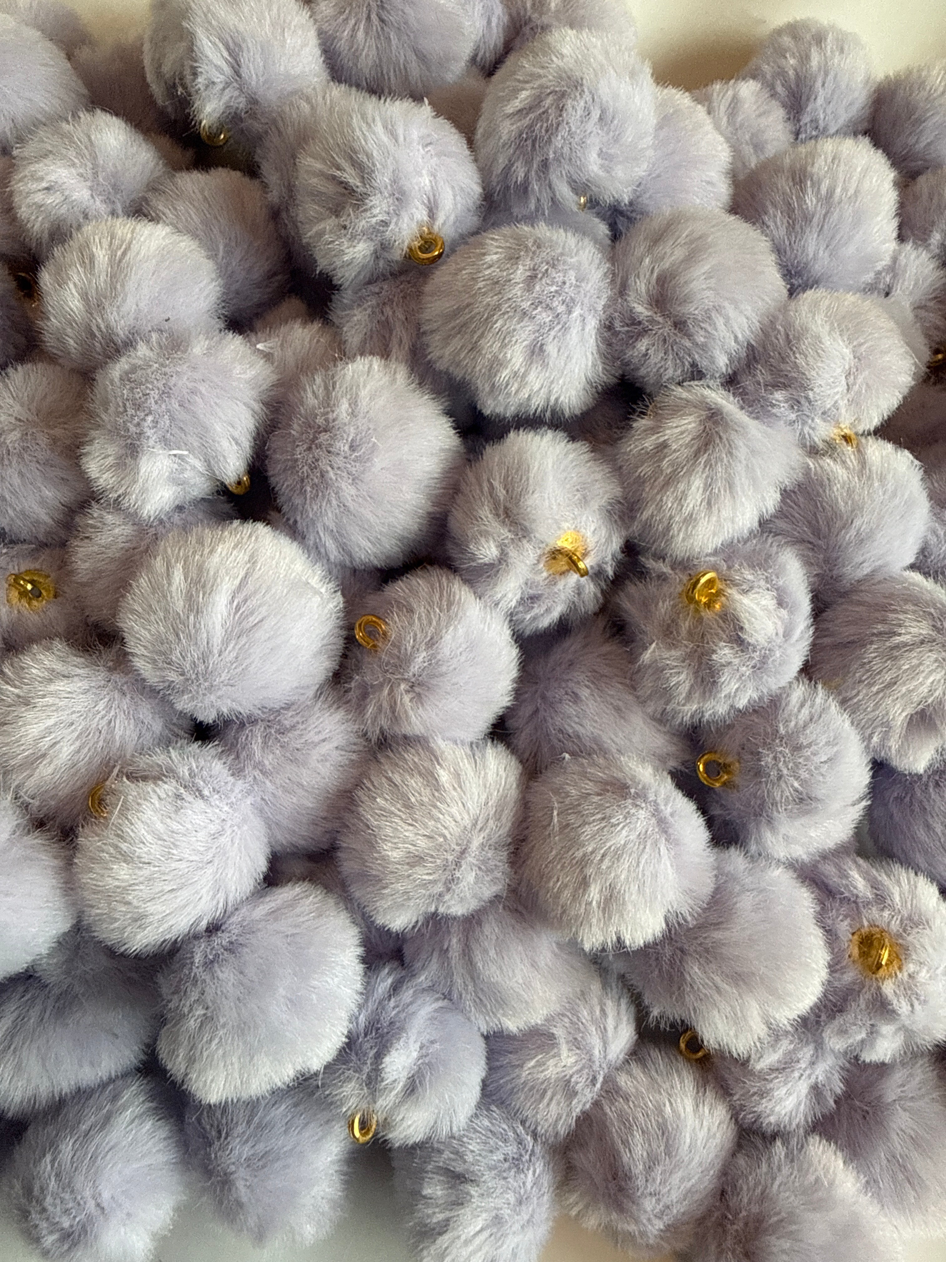 16mm fluffy pendant bead for car hangers keychains and jewellery making - Kingyscrafts
