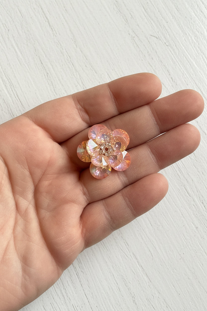 Handmade Glass Flower Beads - Solid Colours