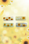 Sunflowers Acrylic two holes beads - set of 4
