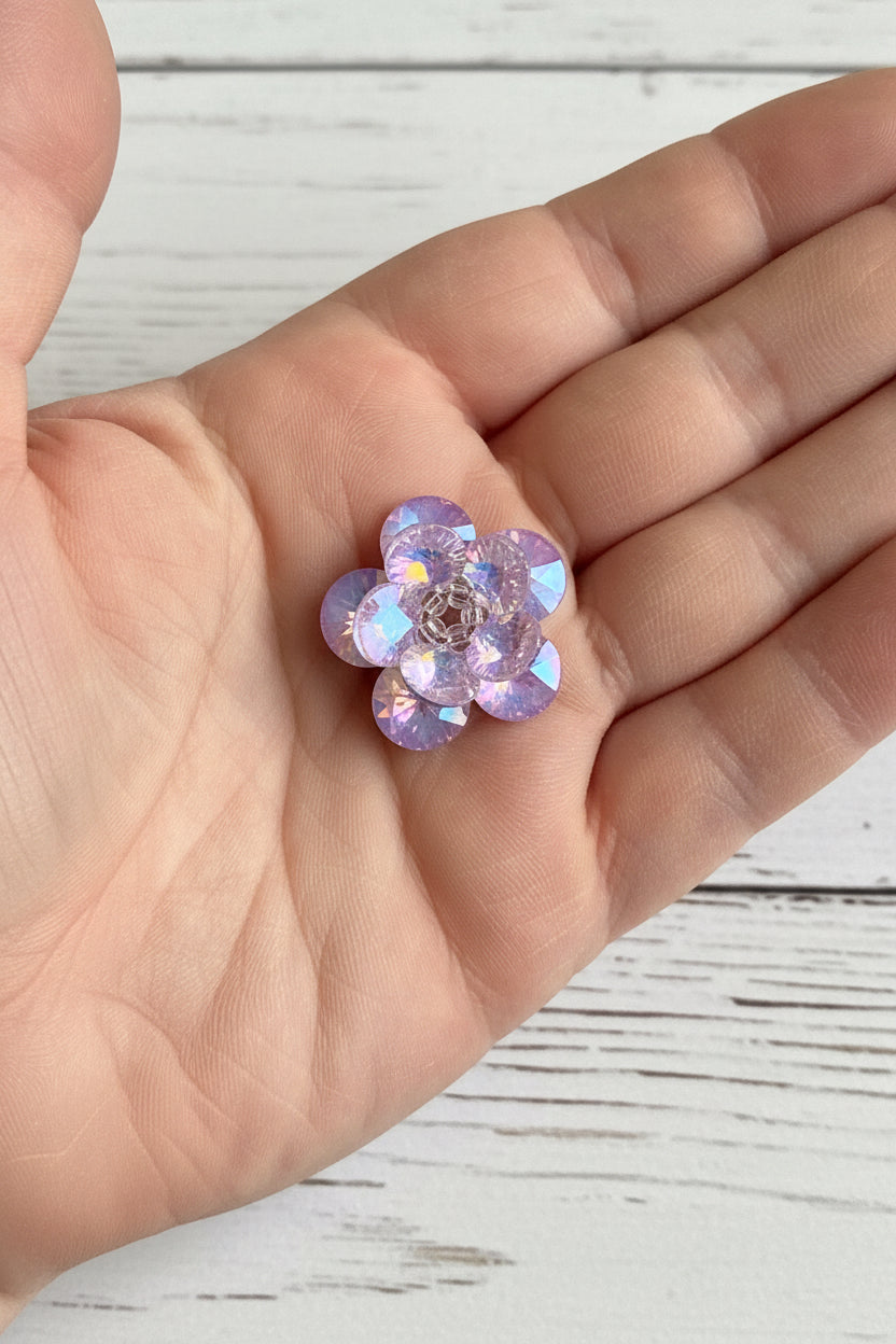 Handmade Glass Flower Beads - Solid Colours