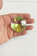 Large round glass sun catcher pendant for jewellery making and craft projects
