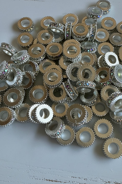0mm premium rhinestone spacer beads pack of 5