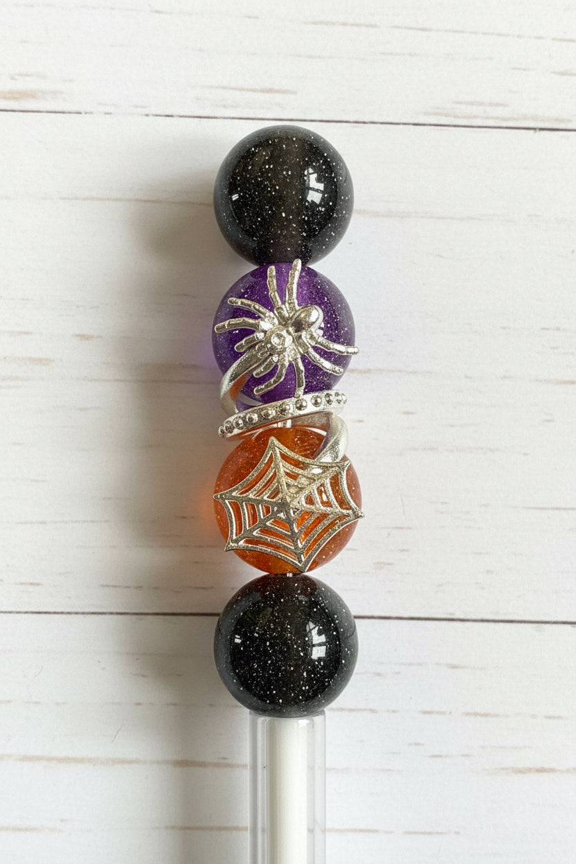 Spider and Web Metal Bead Wrap - sold individually