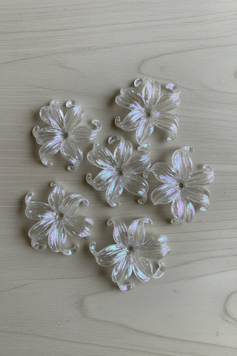 Acrylic Lotus Flower Beads for pens - pack of 10