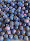 16mm blue and pink rainbow shimmer resin beads – pack of 5, craft beads for pens and keychains | Kingyscrafts