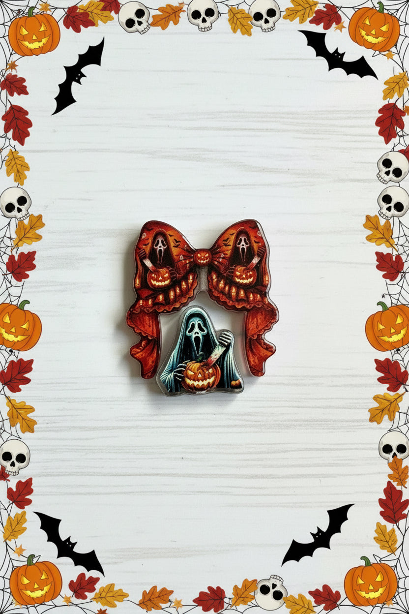 Acrylic Halloween bow set – spooky seasonal craft embellishment for Halloween pens and jewellery making | Kingyscrafts