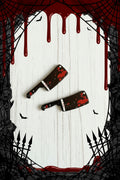 Pack of 2 acrylic horror cleaver pendants with blood splatter design, for Halloween jewellery making and spooky craft projects