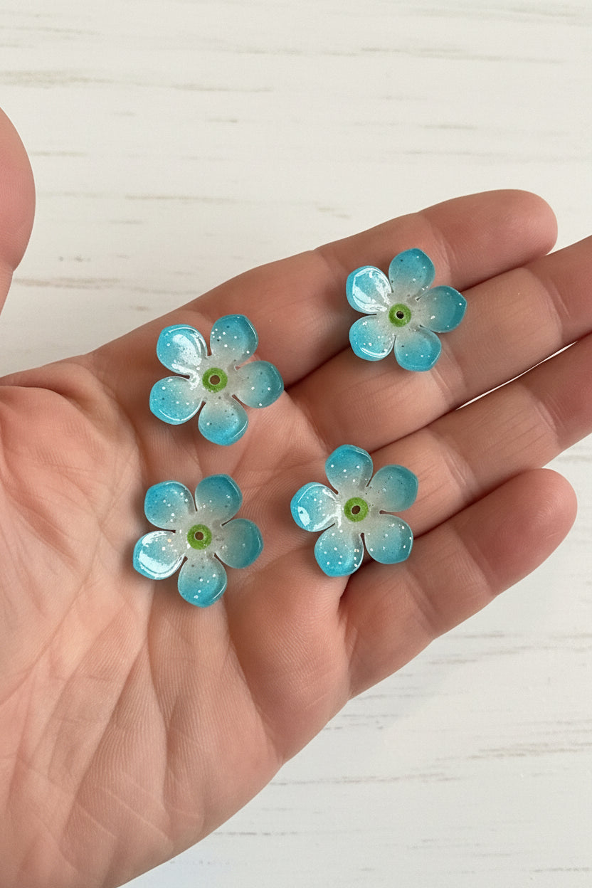 22mm acrylic flowers pack of 10