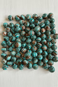16mm teal and brown swirl resin beads – pack of 5, craft beads for pens and keychains | Kingyscrafts