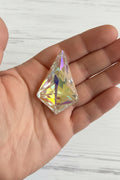 Large diamond shaped glass sun catcher pendant for jewellery making and craft projects