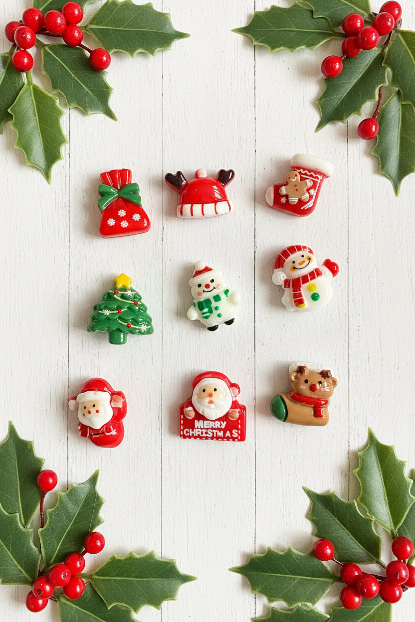 Assorted Christmas charm mix 20g pack for festive jewellery making, bead pens and craft projects