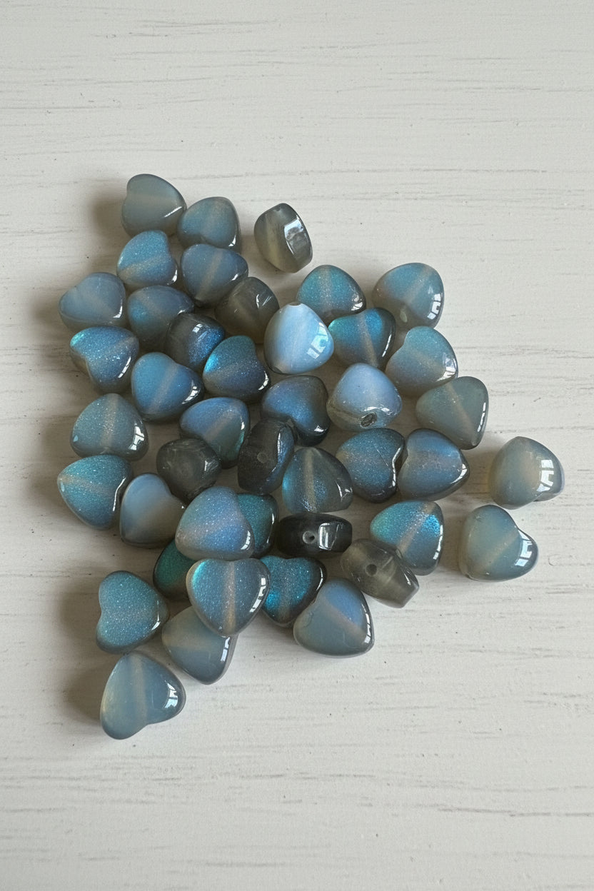 16mm resin shimmer heart beads – pack of 4, craft beads for pens and keychains | Kingyscrafts