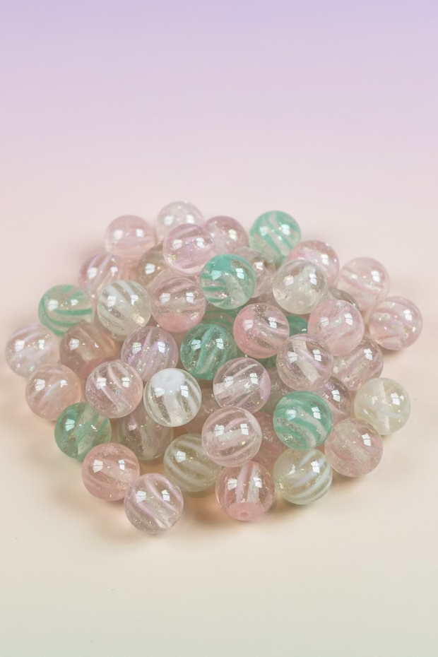 16mm Pastel coloured beads - for pens - pack of 10