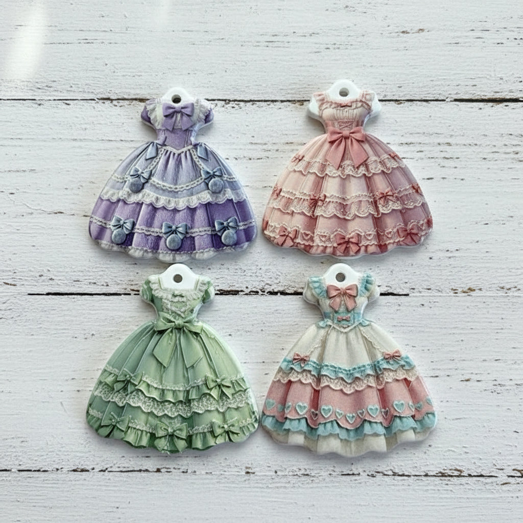 Acrylic Dress Pendants - set of 4