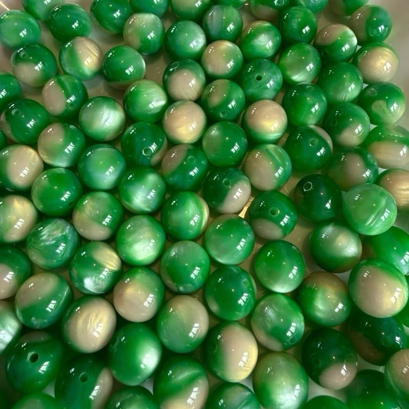 16mm Two toned beads with pearl shimmer - pack of 10 - various colours