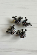 Gun Metal Rhinestone Crown Spacer