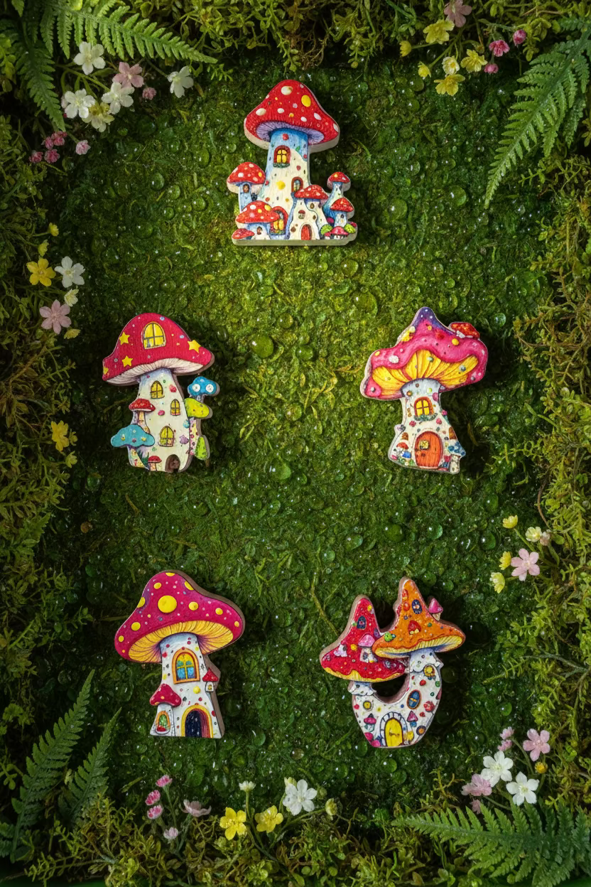 Acrylic Fantasy Mushroom House Beads for pens - sold individually