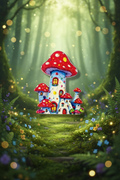 Acrylic Fantasy Mushroom House Beads for pens - sold individually