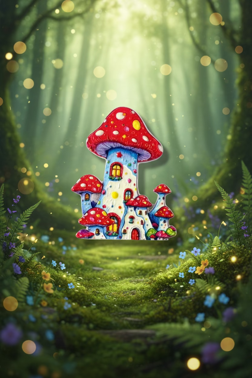 Acrylic Fantasy Mushroom House Beads for pens - sold individually