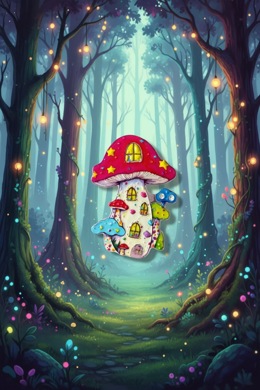 Acrylic fantasy mushroom house beads for pens sold individually - Kingyscrafts