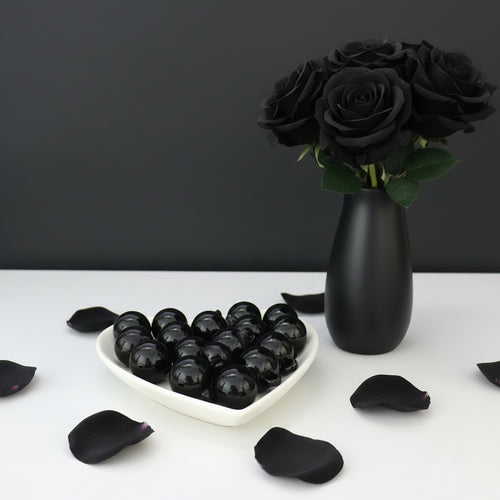 16mm black pendant beads pack of 10 for jewellery making - Kingyscrafts