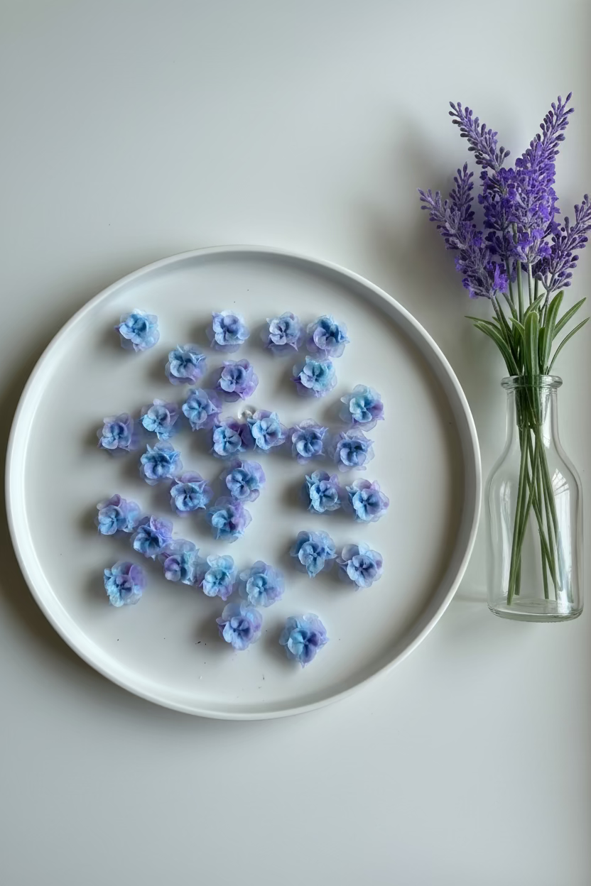 "14mm Blue/purple flower shaped beads for jewellery making and crafts, pack of 50 - Kingyscrafts"