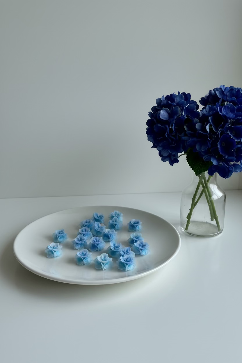 14mm Blue flower shaped beads for jewellery making and crafts, pack of 50